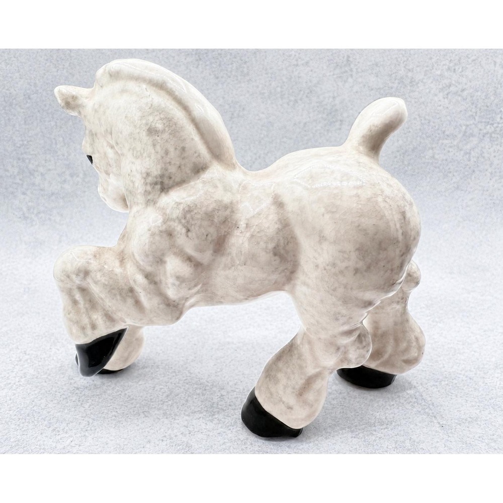 Vintage Horse Figurine Ceramic Dapple Gray Equine Statue 5" Unmarked - Picture 3 of 7
